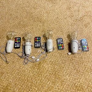 Rechargeable lightbulbs with pull string and Remotes